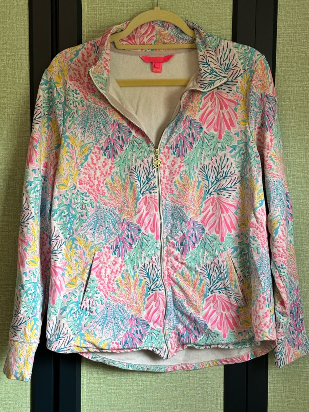 Lilly Pulitzer Pastel Coral Reef Print Zip Hoodie